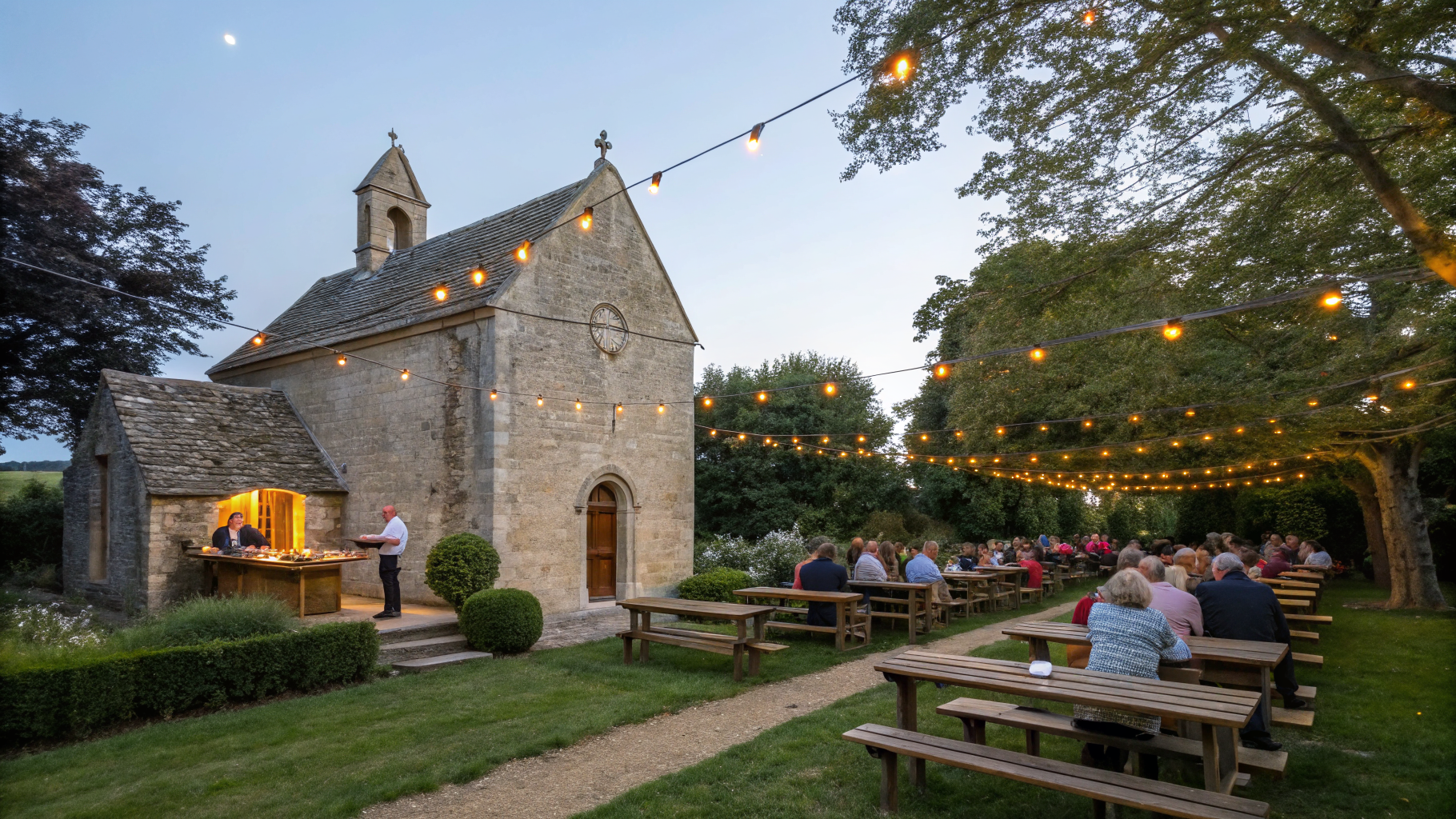 Événement culturel dans les jardins de la chapelle